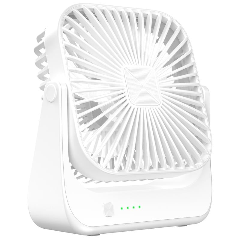 Portable Rechargeable Desk Fan 5 Speed, 360° Pivot, USB C Cooling