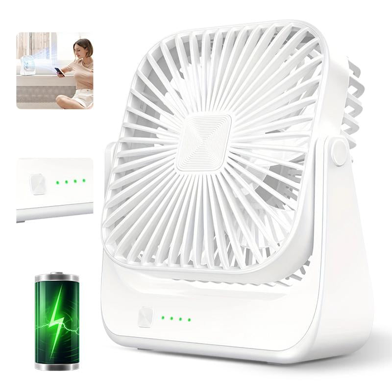 Portable Rechargeable Desk Fan 5 Speed, 360° Pivot, USB C  Cooling
